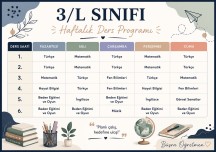3. Sınıf ders programı