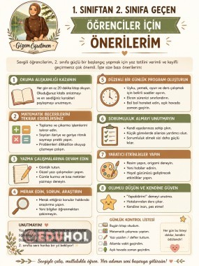 2.sınıfa başlayacaklara önerilerim