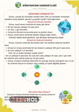 Dünyamızın Hareketleri-Defter Notu