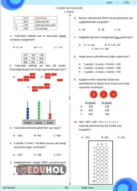 1.ÜNİTE 10 SORULUK TEST