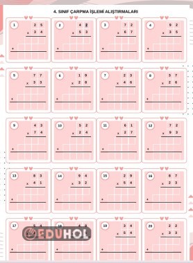 2 SAYFA ÇARPMA İŞLEMİ ETKİNLİK