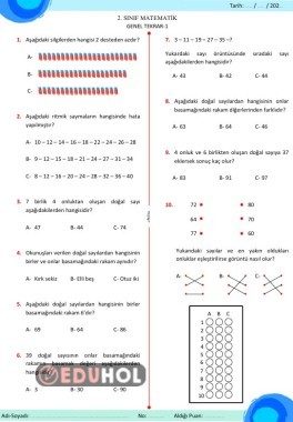 GENEL TEKRAR TESTİ1 10 SORU