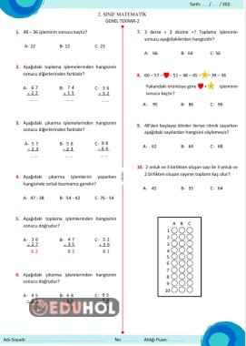 GENEL TEKRAR TESTİ2 10 SORU
