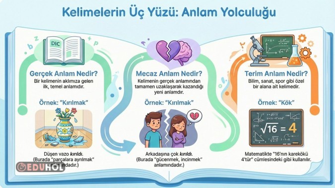 GERÇEK MECAZ TERİM ANLAM İNFOGRAFİK