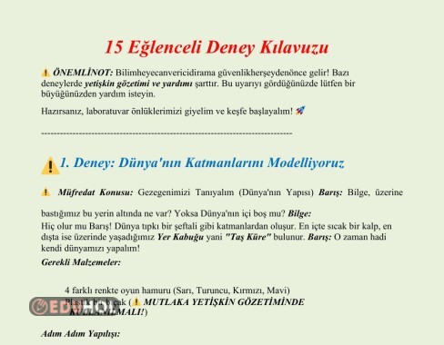 MÜFREDATA UYGUN YAPILABİLECEK DENEYLER