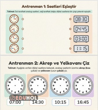 SAATLER KONU ANLATIMI ALIŞTIRMA VE TESTLER