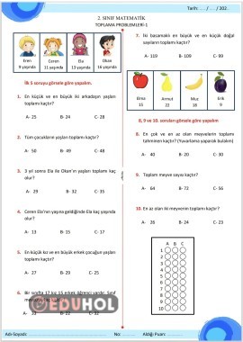 TOPLAMA PROBLEMLERİ 1