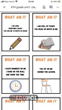 Classroom objects “what am i?”