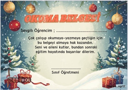 1.SINIF OKUMA BELGELERİMİZ