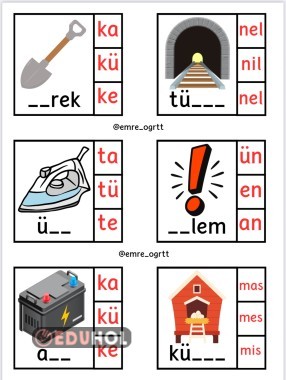 Y SESİ EKSİK HECEYİ BUL KELİMEYİ TAMAMLA