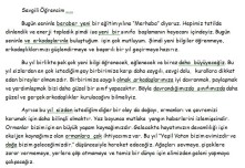 Okulun ilk günü  mektup