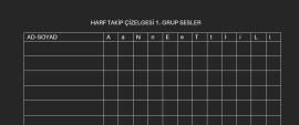 1. Sınıf 1. Grup Harf Takip Çizelgesi