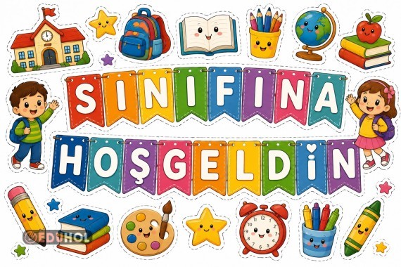 Sınıfına Hoşgeldin Pano Kesime Hazır
