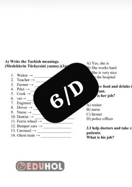 6. GRADE QUIZ(at the fair-occupatıons)