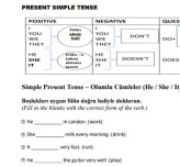 present simple tense (ingilizce geniş zaman)