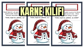 Kış Temalı Karne Kılıfı Şablonu 😍