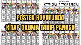 Poster Boyutunda Kitap Okuma Takip Panosu