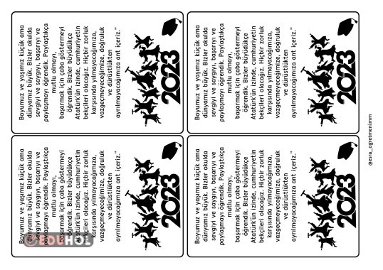 4. sınıf mezuniyet yemini