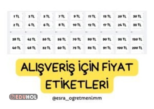 Alışveriş İçin Fiyat Kartları