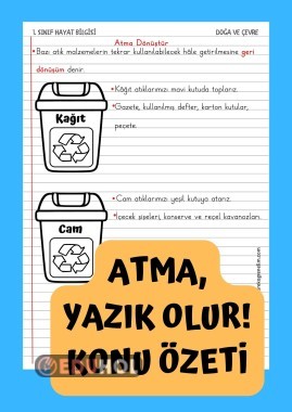 Geri Dönüşüm Konu Özeti