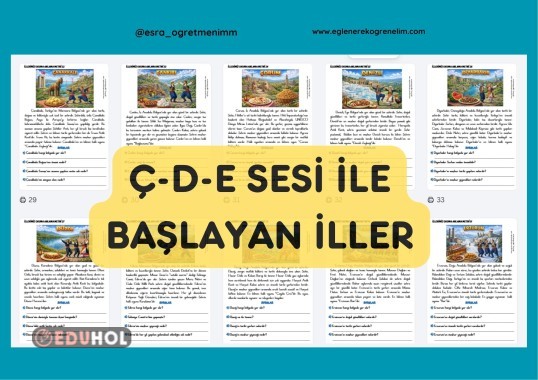 İller Okuma Anlama Metinleri (Ç-D-E ile Başlayanlar)