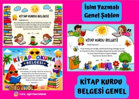 Kitap Kurdu Belgesi Genel İsim Yazmalı