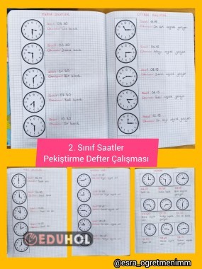Saatler Defter Çalışması Pekiştirme