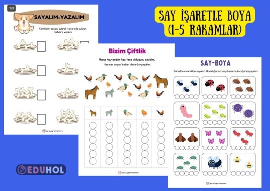 Say İşaretle Boya 1-5 · Eduhol - Etkinlik İndir Oyun Oyna Test Çöz ...