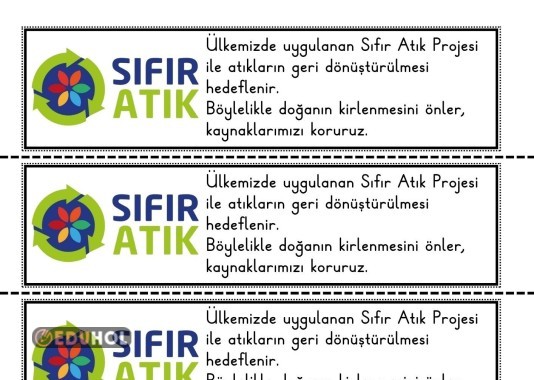 Sıfır Atık Projesi Deftere Yapıştırma
