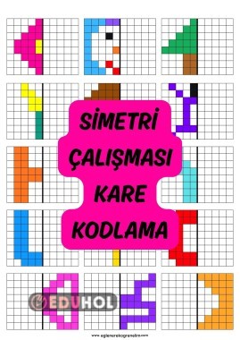 Simetri Çalışması Kare Kodlama A4