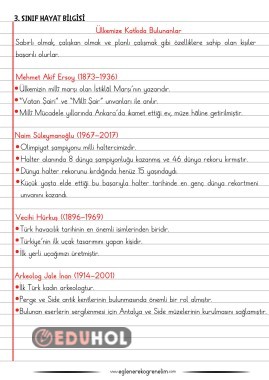 Ülkemize Katkıda Bulunanlar Konu Özeti