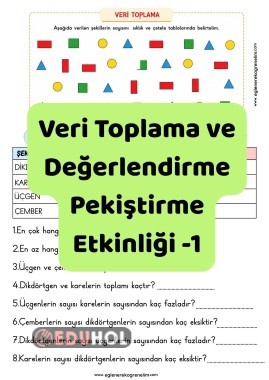 Veri Toplama ve Değerlendirme Pekiştirme Etkinliği 1