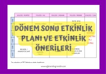 Dönem Sonu Etkinlik Planı
