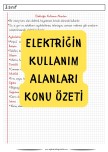 Elektriğin Kullanım Alanları Konu Özeti