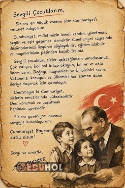 Atatürk’ten  Çocuklara Cumhuriyet Mektubu