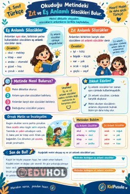 Metinde Eş ve Zıt Anlamı Sözcükleri Bulma