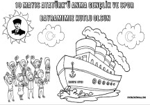 19 Mayıs Boyama Şablonu