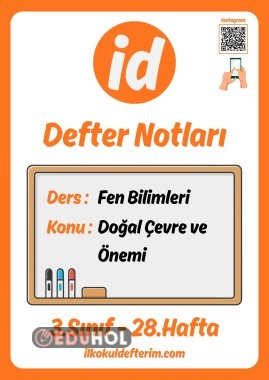 3.Sınıf Doğal Çevre ve Önemi - Defter Notları