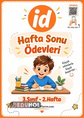 3.Sınıf Hafta Sonu Ödevleri - 2.Hafta