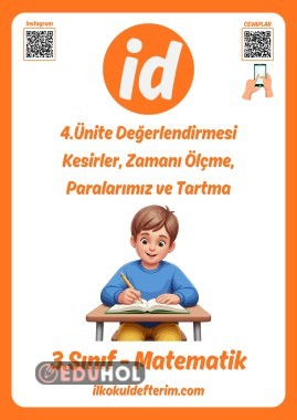 3.Sınıf Matematik 4.Ünite Süreç Değerlendirmesi
