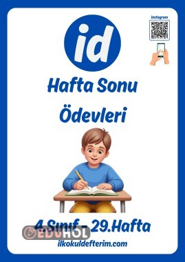 4.Sınıf Hafta Sonu Ödevleri - 29.Hafta