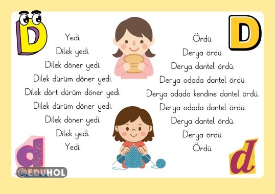 D Sesi Karesel Metin Çalışması