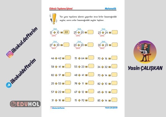 Eldesiz Toplama İşlemi (Yan Yana)