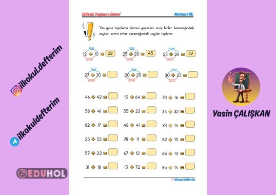 Eldesiz Toplama İşlemi (Yan Yana)