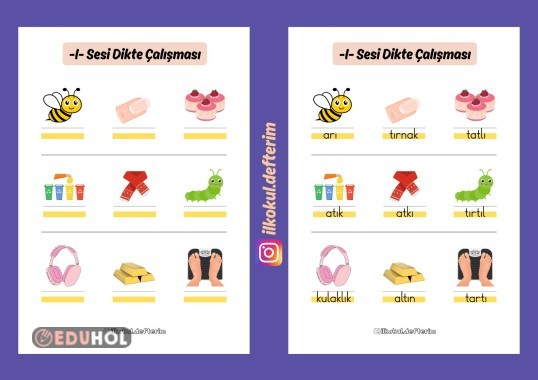 I Sesi Resimli Dikte Çalışması