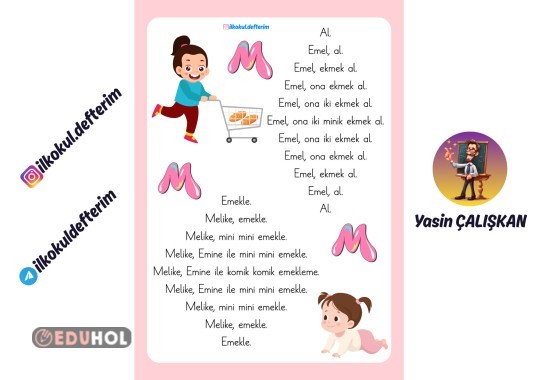 M Sesi Karesel Metin Çalışması