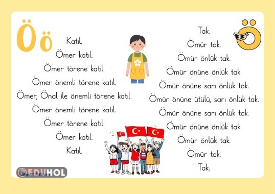 Ö Sesi Karesel Metin Çalışması