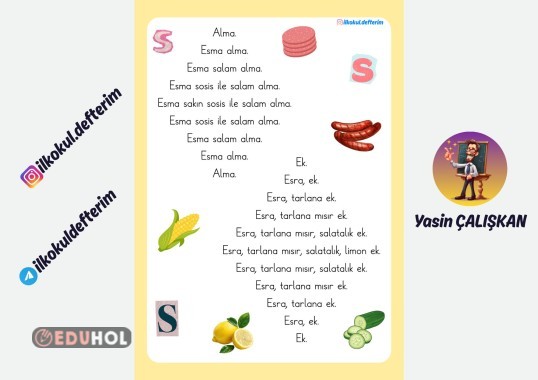 S Sesi Karesel Metin Çalışması