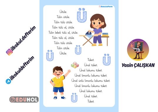 Ü Sesi Karesel Metin Çalışması