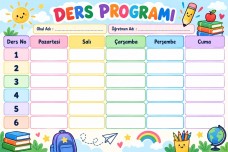 Boş Ders Programı Şablonu